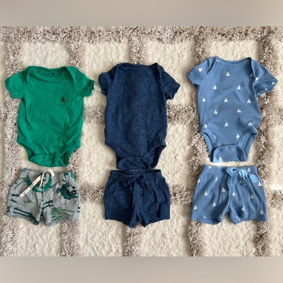 GAP Baby Matching Onesie and Short Set Bundle 3-6 month Boy - Picture 1 of 7